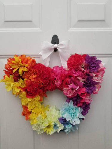 Brighten Your Door For Summer With A Floral Mickey Mouse Wreath