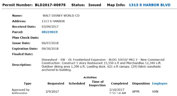 New Permits Filed with the City of Anaheim for Star Wars: Galaxy's Edge
