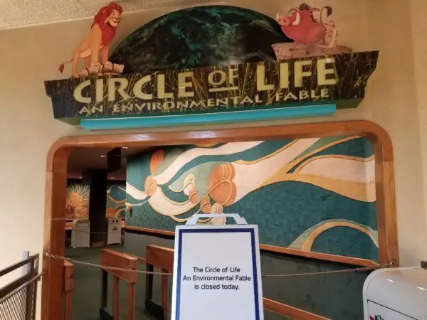 Land Pavillion Circle of Life Attraction Sign and Plaques Gone
