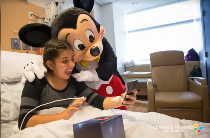 Mickey pays a visit to child in the hospital