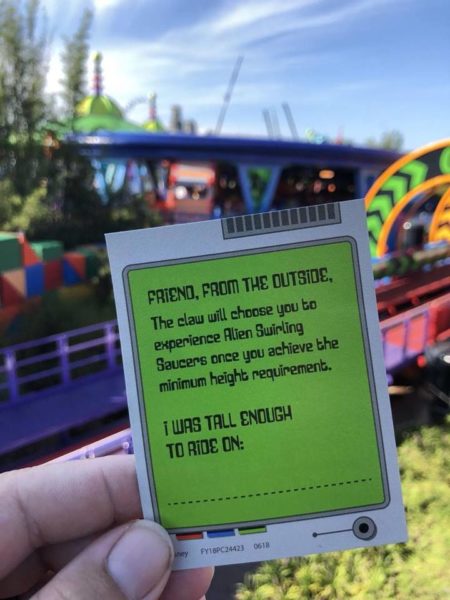 Alien Swirling Saucers Complimentary Return Pass