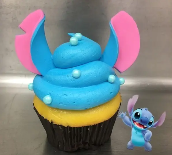 Eating The Stitch Cupcake at Disney's All-Star Sports Resort 
