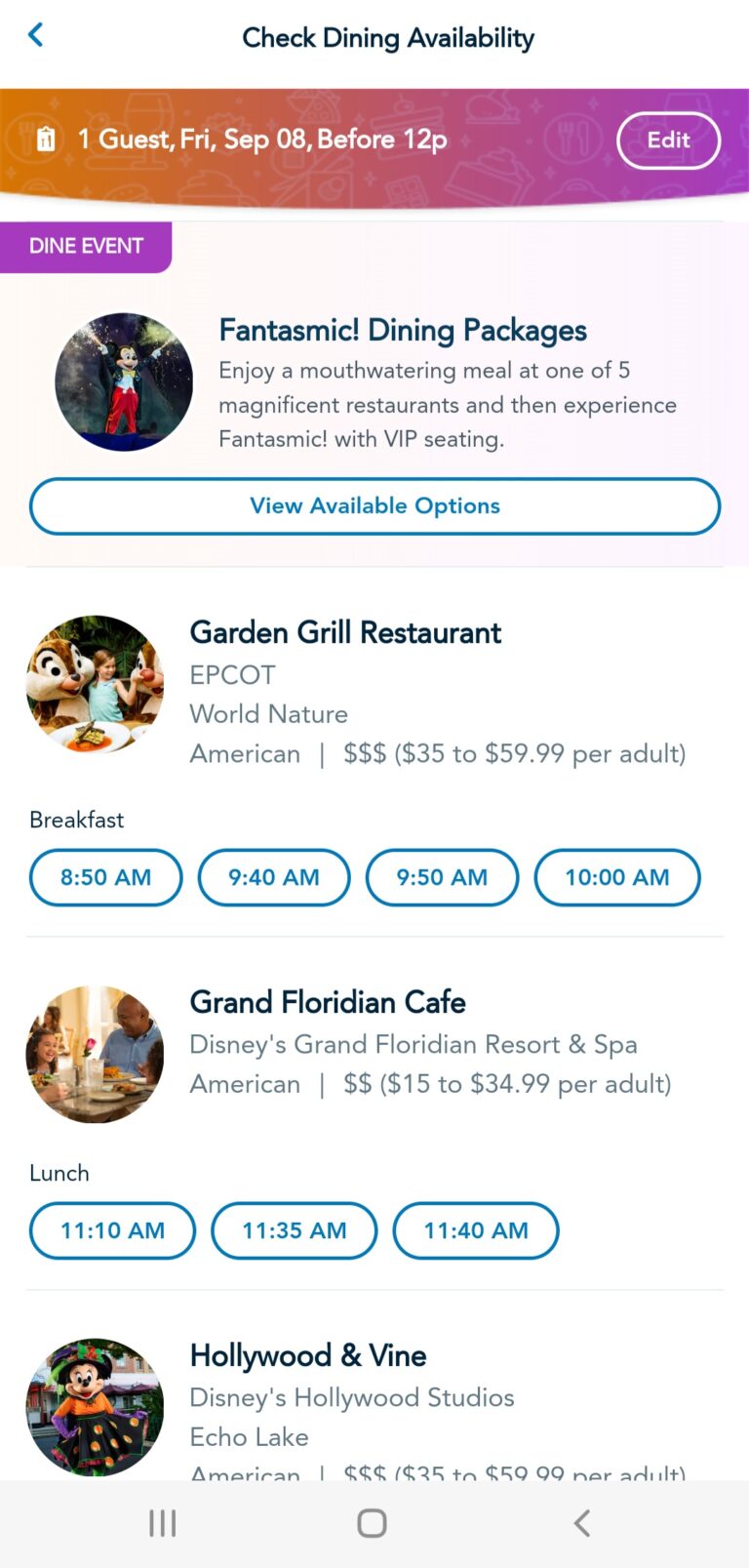 Updated Disney World Dining Reservation System Launches In My Disney