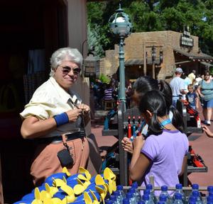 Walt Disney World Cast Members Wearing Pin Trading Lanyards for