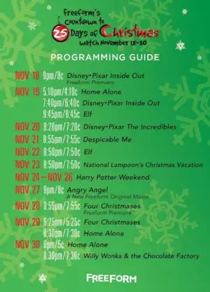 Freeform Line Up Christmas 2022 Freeform's Countdown To 25 Days Of Christmas Schedule Has Been Released |  Chip And Company