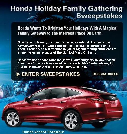 2009 Honda Holiday Family Gathering Sweepstakes
