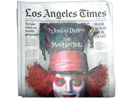 Alice in Wonderland on the Front Cover of the LA Times