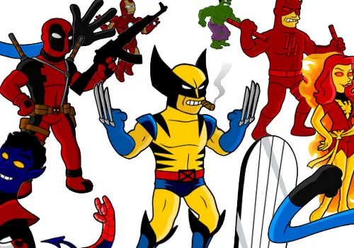 50 Marvel Super Heroes as Simpson’s characters