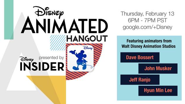 Watch Disney Animated Hangout Live Online Tomorrow 2/13 at 6pm PST