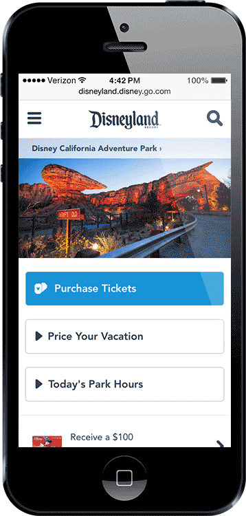 New Make Over for Disneyland Resort’s Mobile Site