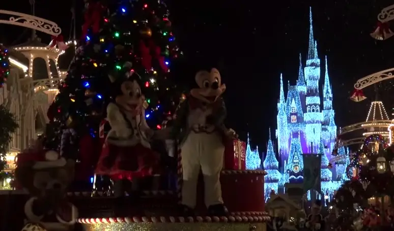 2014 Mickey’s Once Upon A Christmastime Parade with Frozen additions at Walt Disney World