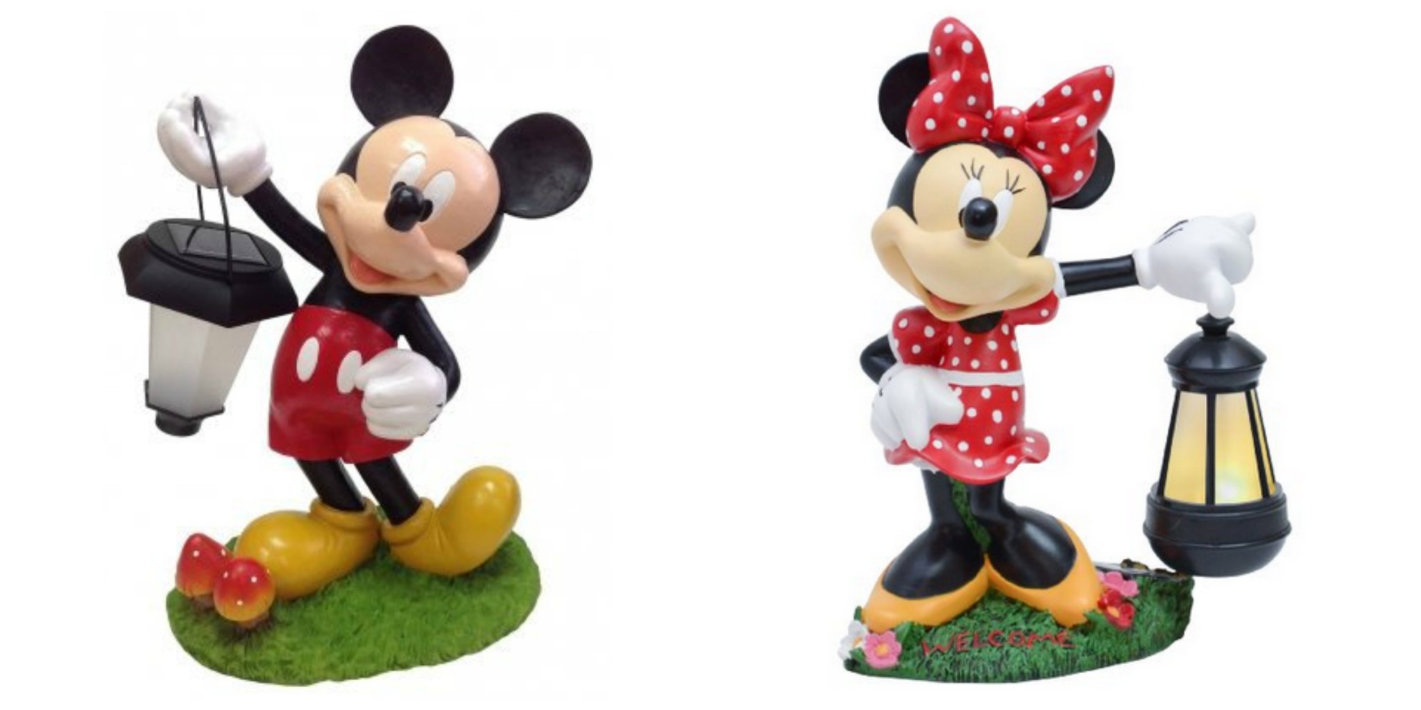Disney Finds – Mickey & Minnie Solar Statues