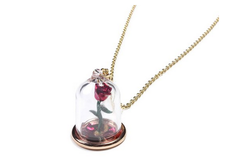 Disney Finds – Disney Beauty And The Beast Rose Glass Pendant