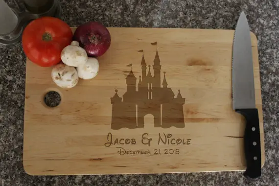 Mickey and Minnie Personalized Kitchen Cutting Board