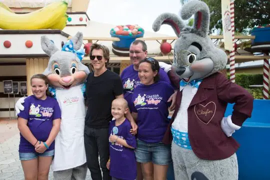 Kevin Bacon competes in Give Kids the World Ice Cream challenge
