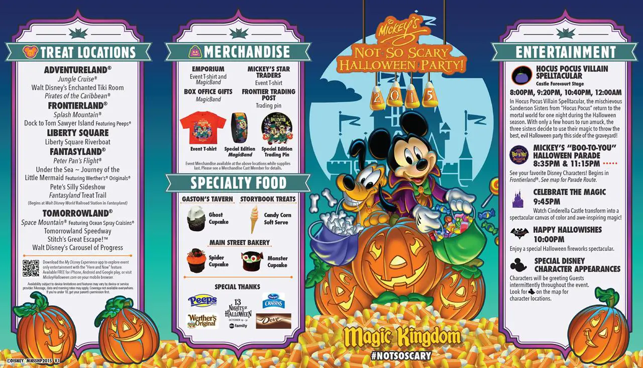 2015 Mickey’s Not So Scary Halloween Party Maps