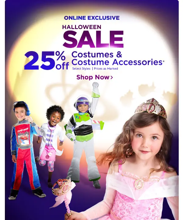 Disney Store Halloween SALE! 25% Off Costumes & Accessories