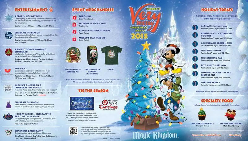 2015 Mickey’s Very Merry Christmas Party Park Maps