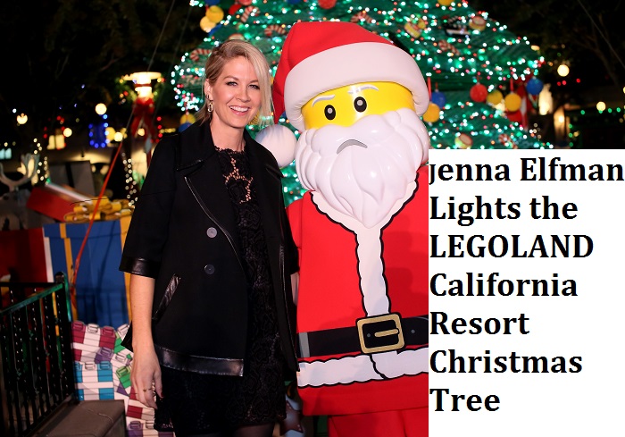Jenna Elfman Lights LEGOLAND California Christmas Tree