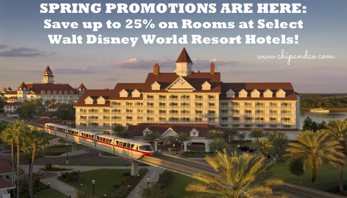Spring Promotions are Here: Save up to 25% on Rooms at Select Walt Disney World Resort Hotels this Spring!