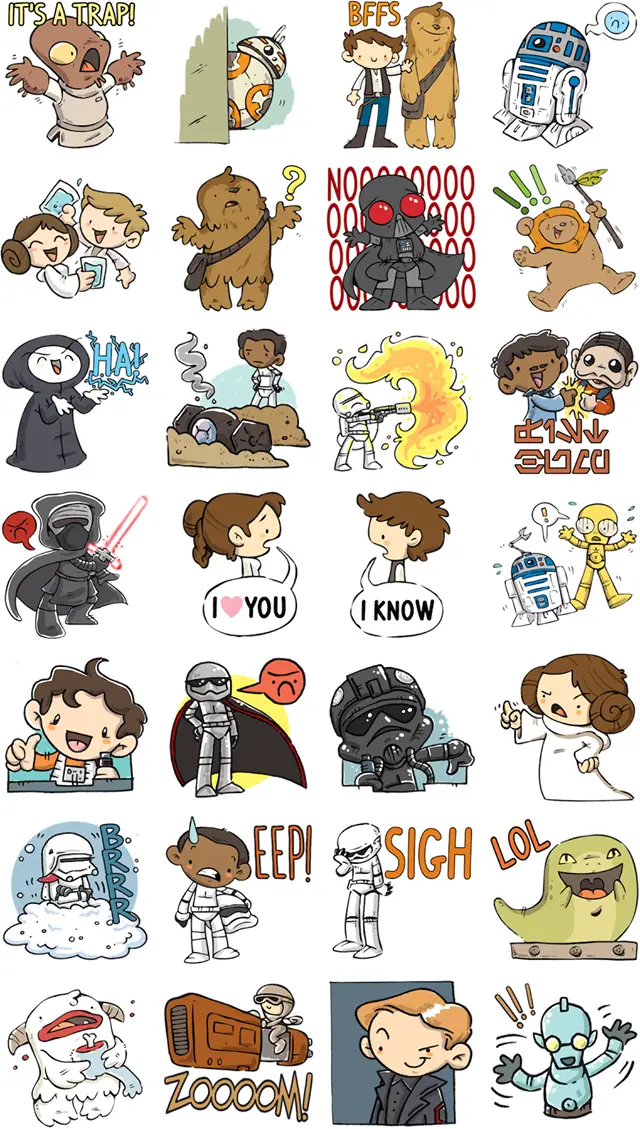 The Force Awakens with New Star Wars Stickers on Facebook