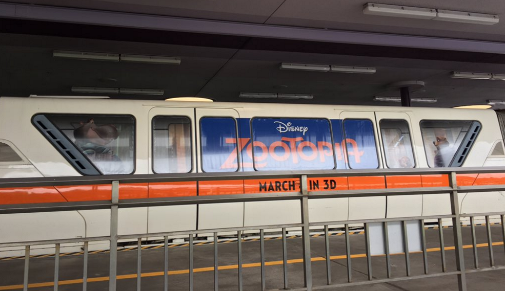 New Zootopia Monorail Wrap shows up at Walt Disney World