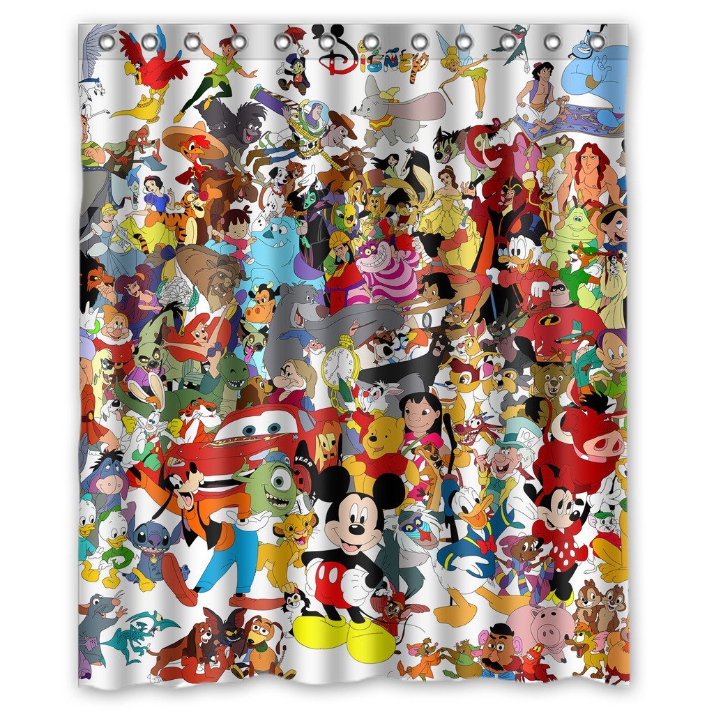 NEW Disney Characters Christmas Print Shower Curtain 60x72 66x72 