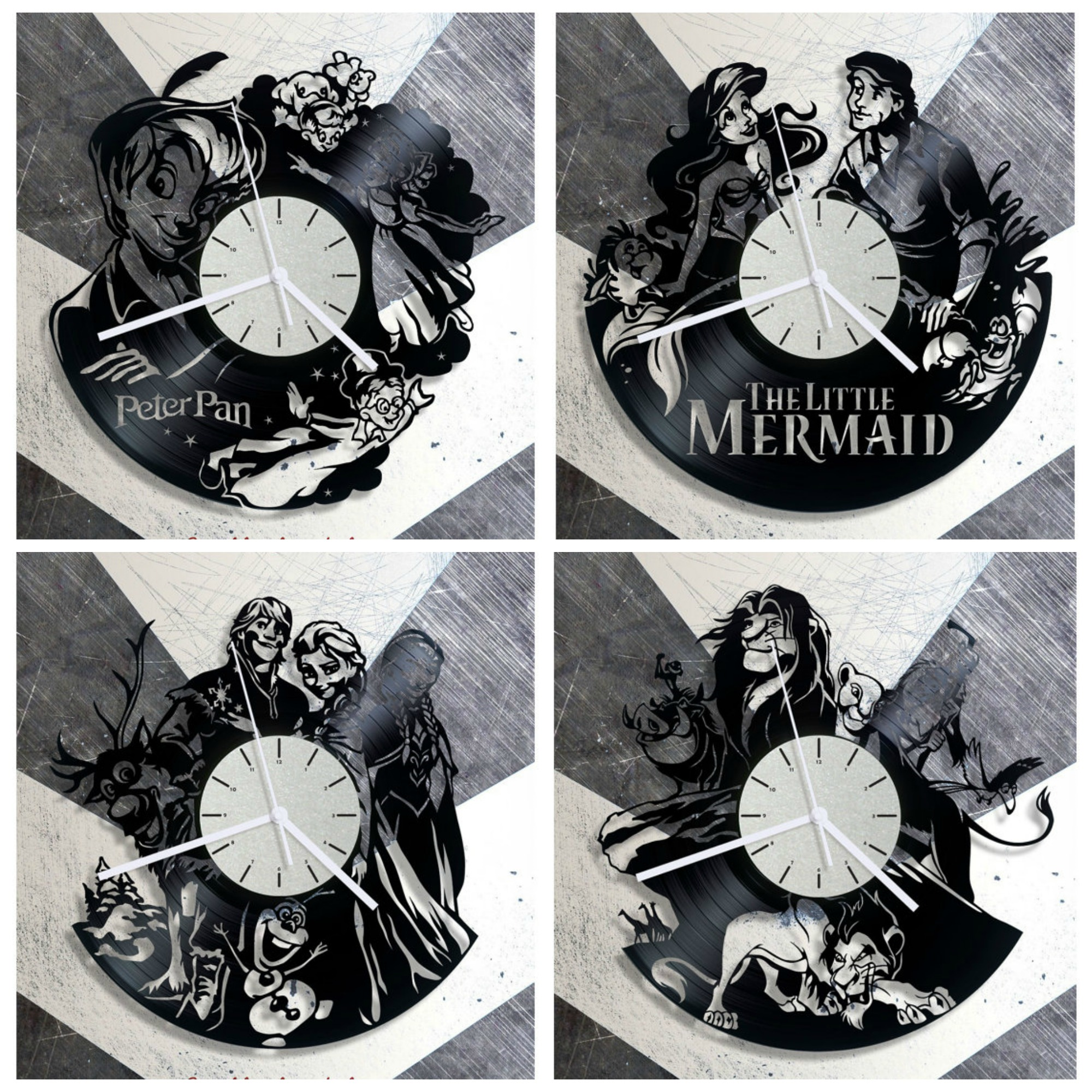 Time to Rock with Disney Inspired Vinyl Record Clocks