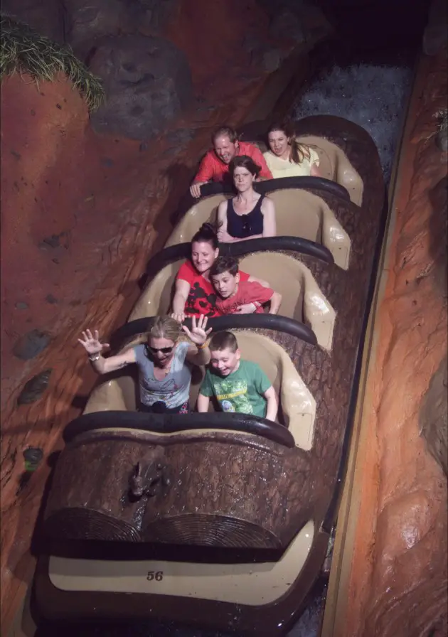 Angry wife riding Splash Mountain alone
