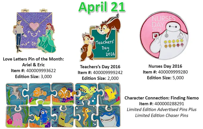 New Disney Pin Releases for April