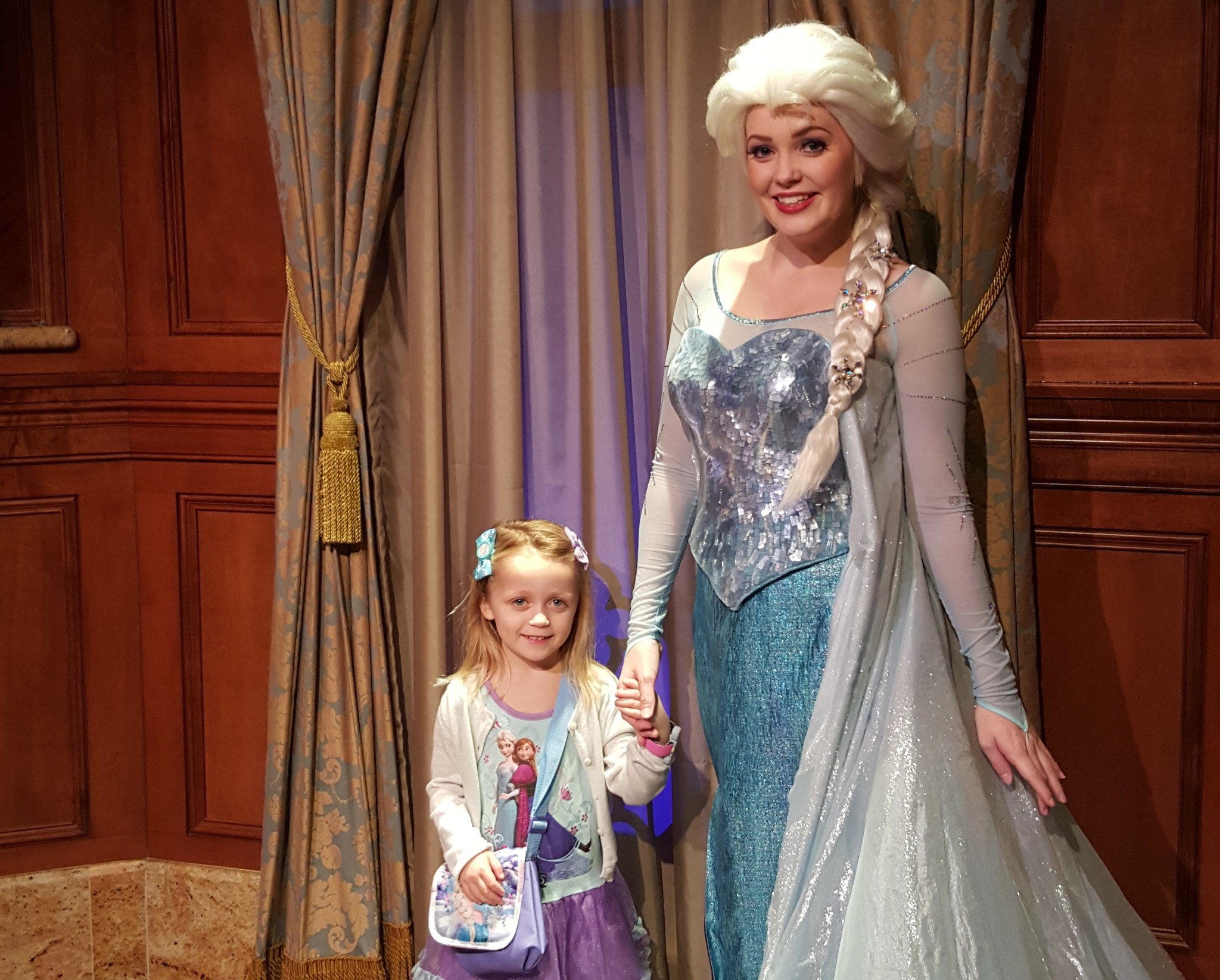 Anna & Elsa Leaving Princess Fairytale Hall in the Magic Kingdom