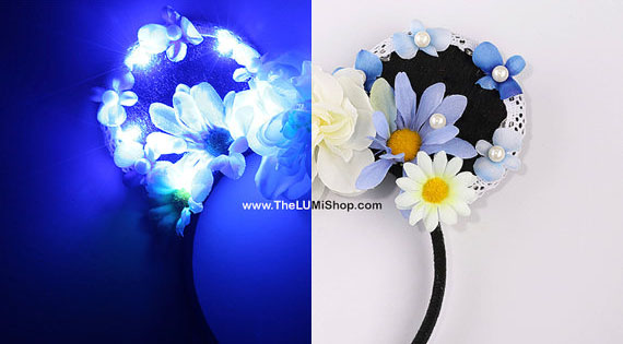 Light Up the Night With These Magical Blue Daisy LED Light-up Mouse Ears