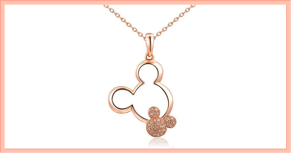 Disney Find- Gorgeous Rose Gold Twin Mickey Necklace