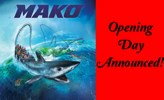 SeaWorld Announces Mako Opening Date