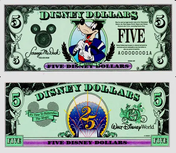 Disney Dollars are Officially Discontinued as of Today, May 14th