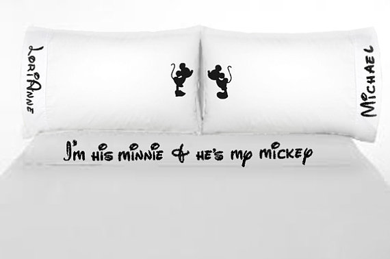 Beautifully Embroidered Disney Couples Sheet Sets