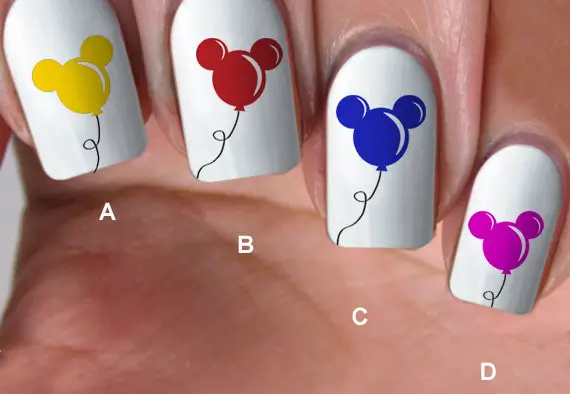 Disney Summer Style With Mickey Balloon Nail Decals