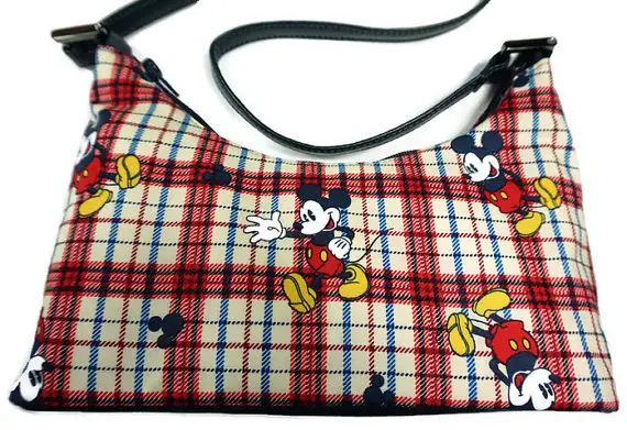 Fabulously Chic Plaid Mickey Mouse Boho Bag