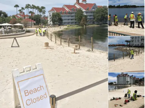 Fence being constructed on the beach at Disney’s Grand Floridian Resort
