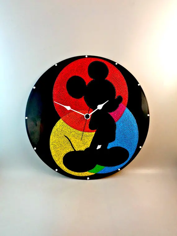 Bright and Colorful Mickey Vinyl Record Clock
