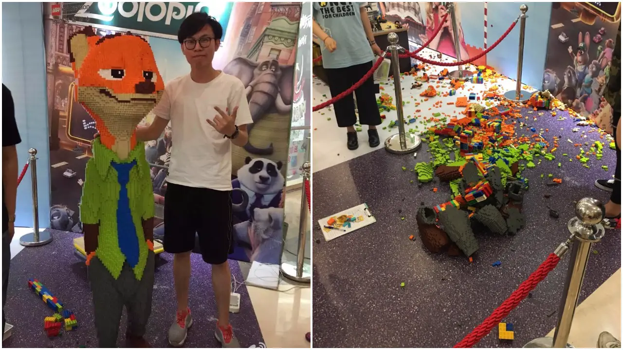 Kid destroys $15,000 LEGO Zootopia sculpture an hour after new exhibit opens
