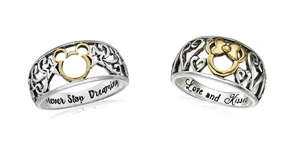 Two Tone Mickey & Minnie Mouse Rings