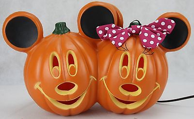 Mickey and Minnie Mouse Light Up Disney Halloween Pumpkin