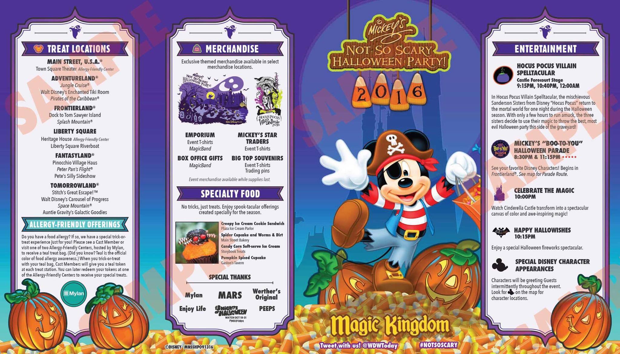 A Look at Mickey’s Not-So-Scary Halloween Party 2016 Guide Map