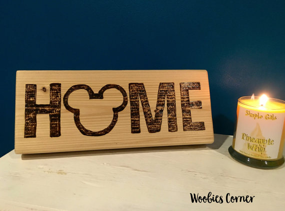Delightfully Rustic Mickey HOME Wooden Sign for the Fall