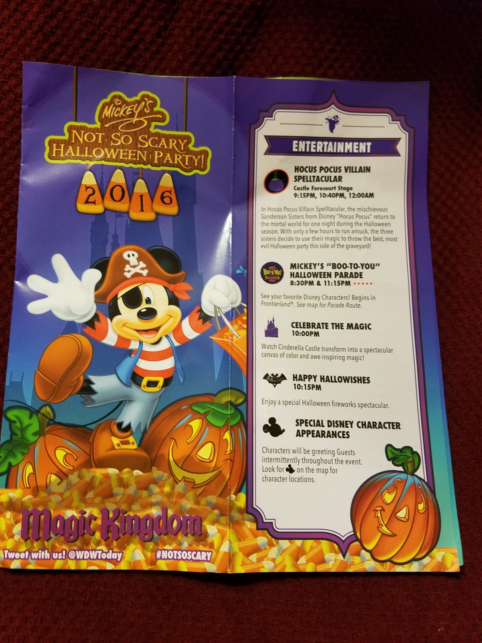 New 2016 Mickey’s Not So Scary Halloween Party Park Maps