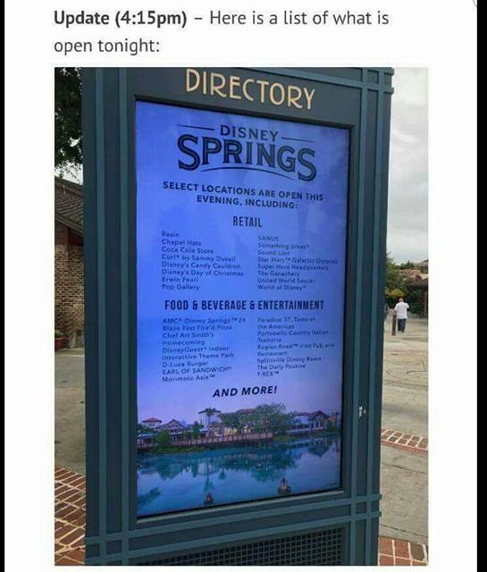 Disney Springs to Re-Open this Evening for Disney Resort Guests