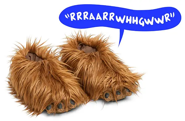 Think Geek Star Wars Chewbacca Slippers With Sound!