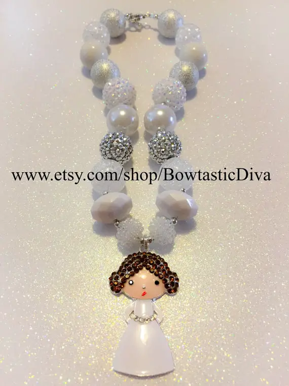 Star Wars princess Leia Inspired Chunky Bubblegum Necklace