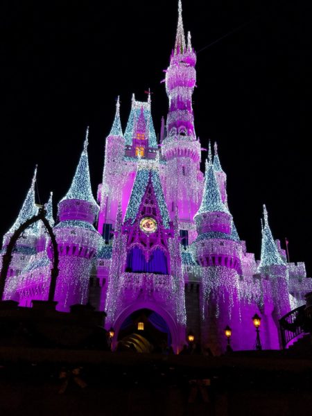 The Many Colors of Cinderella's Castle Holiday Lights